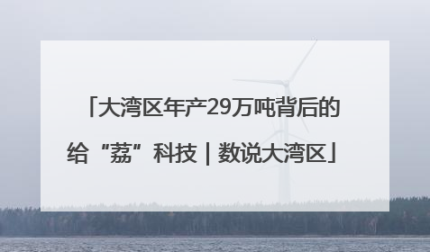 大湾区年产29万吨背后的给“荔”科技｜数说大湾区